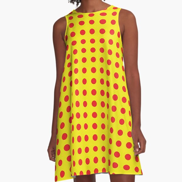 yellow and white spotted dress