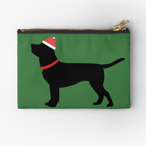 Item preview, Christmas black labrador retriever with red collar and santa hat designed and sold by designInk.