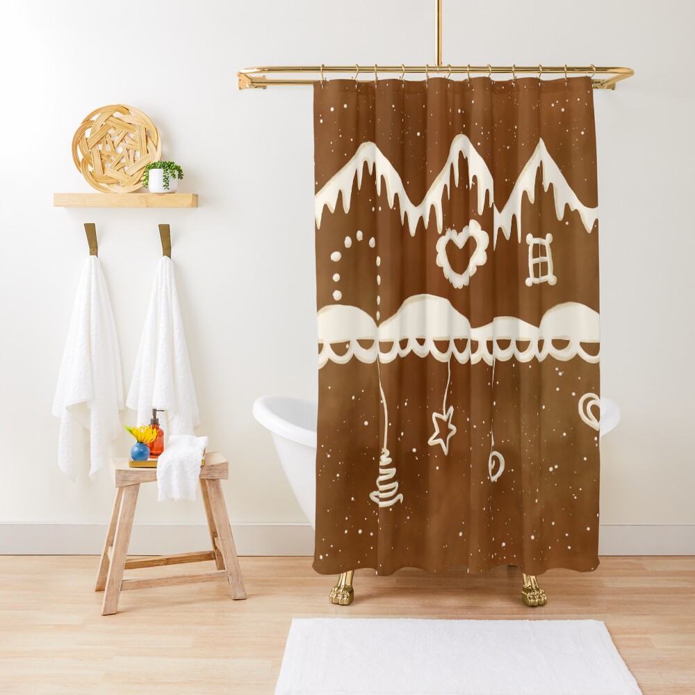 Gingerbread street Shower Curtain