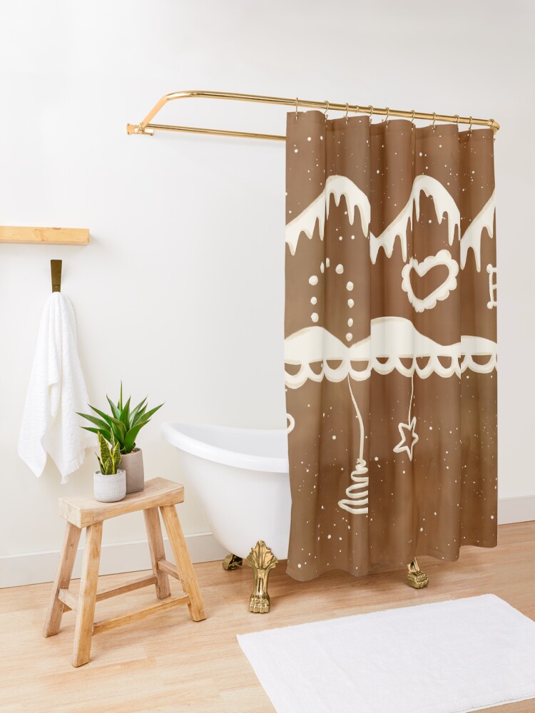 Alternate view of Gingerbread street Shower Curtain