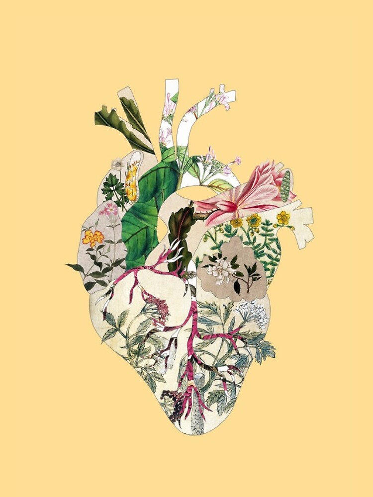 Vintage Botanical Heart - sunshine by BiancaGreen