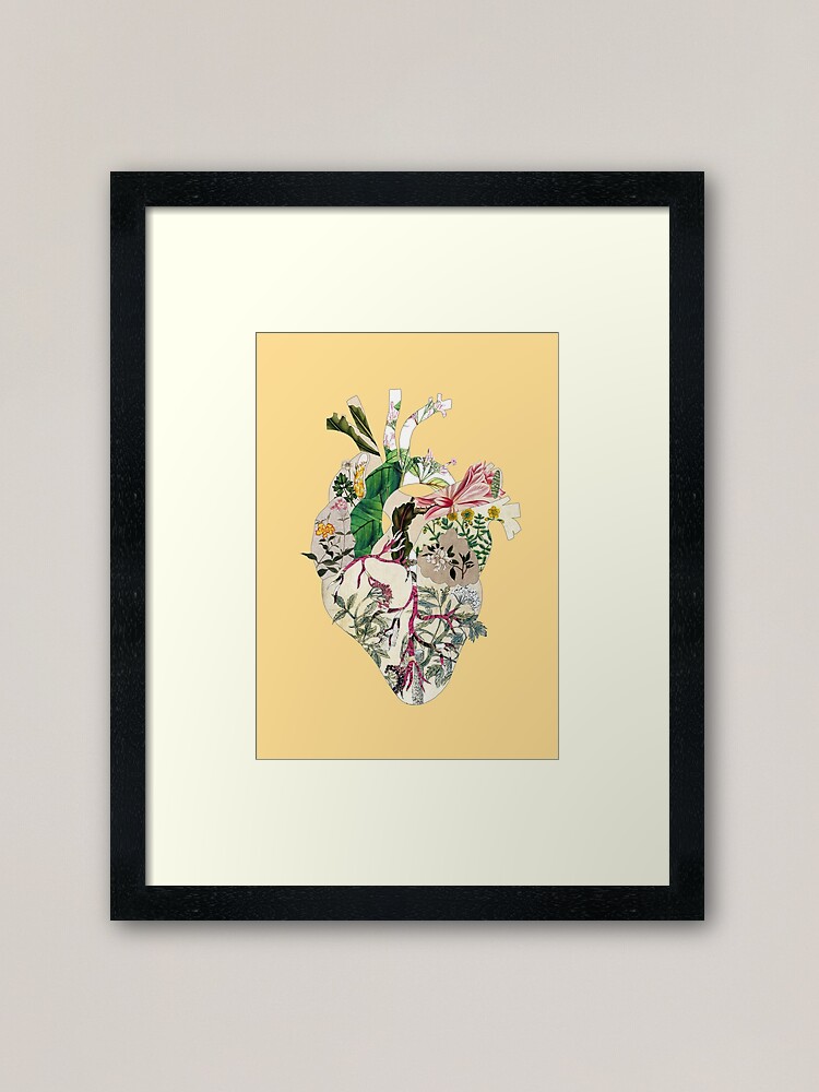 Alternative Ansicht von Weinlese-botanisches Herz - Sonnenschein Gerahmter Kunstdruck