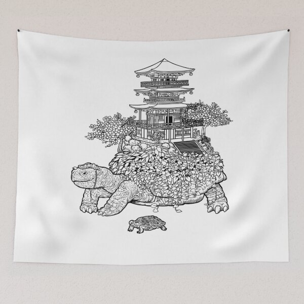 Item preview, Minimalist temple turtle designed and sold by albertocubatas.