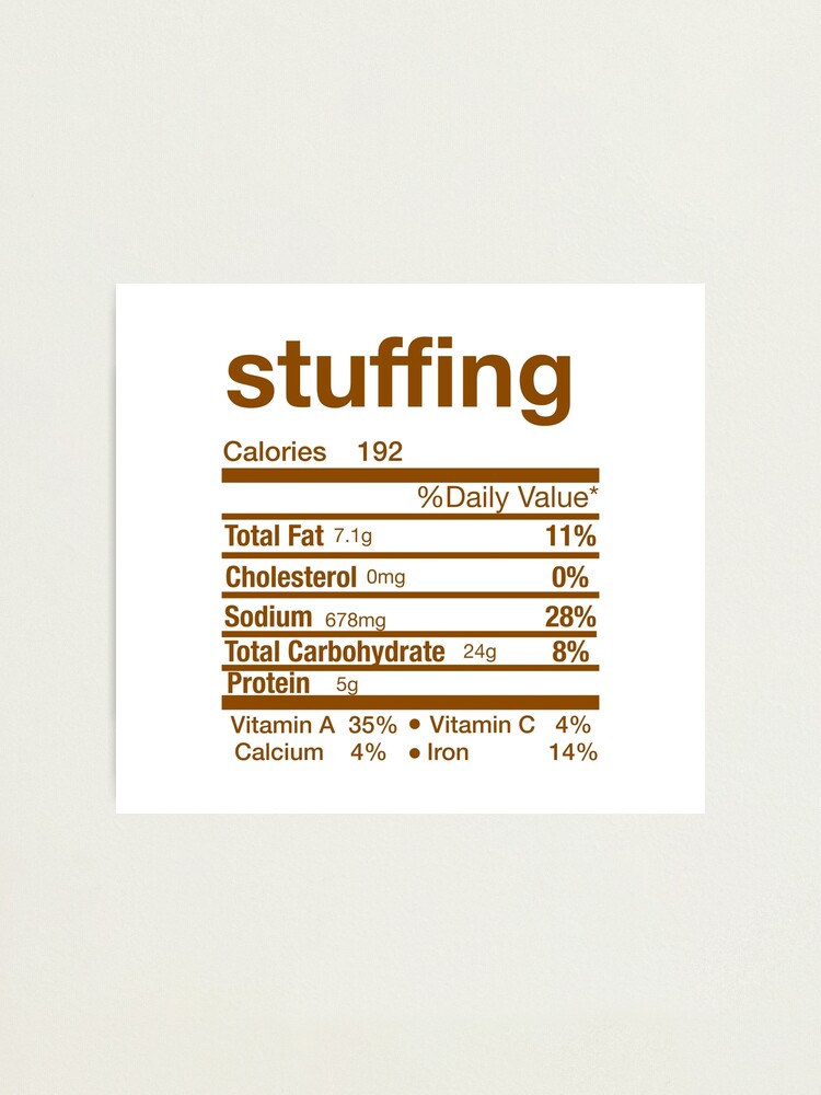 Dressing SVG Png Matching Holiday STUFFING Thanksgiving Christmas Menu Nutrition Info Family digital Design 2 can be downloaded Jpg