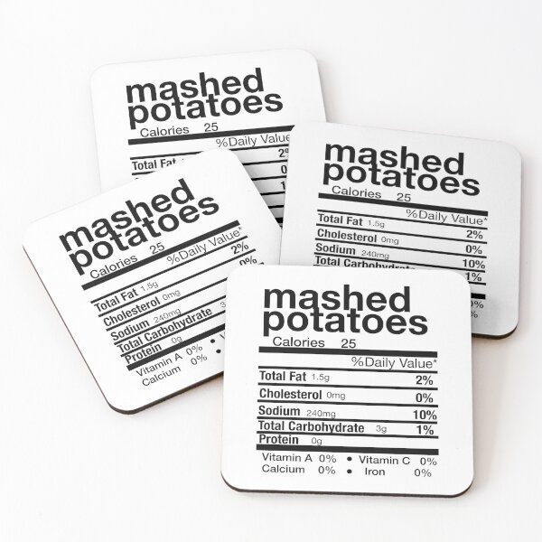 Item preview, Mashed Potatoes Nutrition Facts Label Matching Family Thanksgiving Christmas Holiday designed and sold by Leslie Smith.