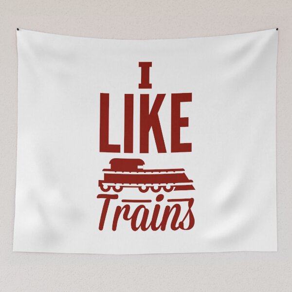 Item preview, I Like Trains Choo Choo fan red designed and sold by aventi24.