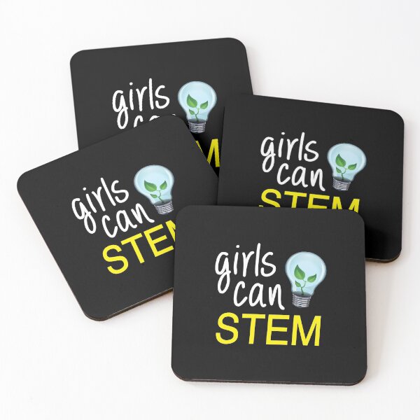 Item preview, 'Girls Can STEM' (Black) designed and sold by The Button Gal.