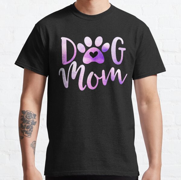 Pitbull Mom Purple Dog Paw Classic T-Shirt