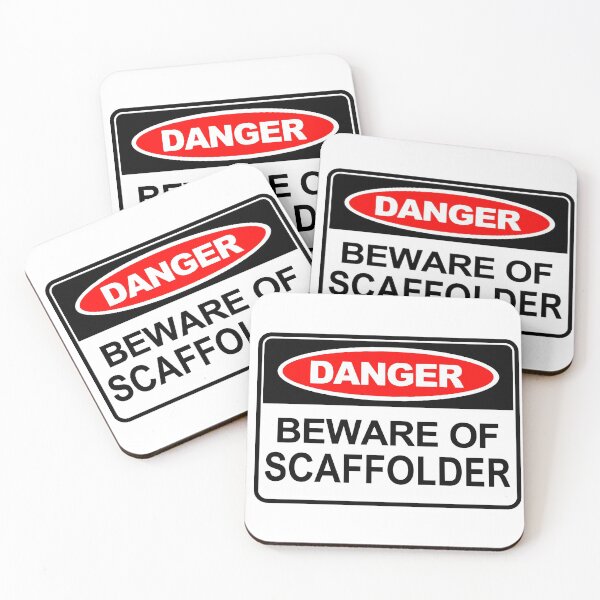 Item preview, Danger; Beware of Scaffolder; designed and sold by StickerApe.