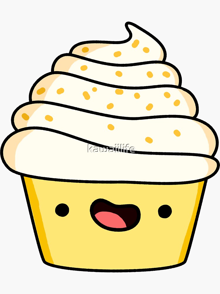 Kawaii Yellow Cupcake Sticker for Sale by kawaiilife