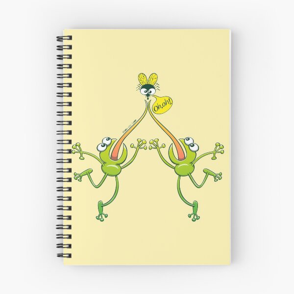 Item preview, Two green frogs stuck their tongues when trying to hunt the same fly designed and sold by Zoo-co.