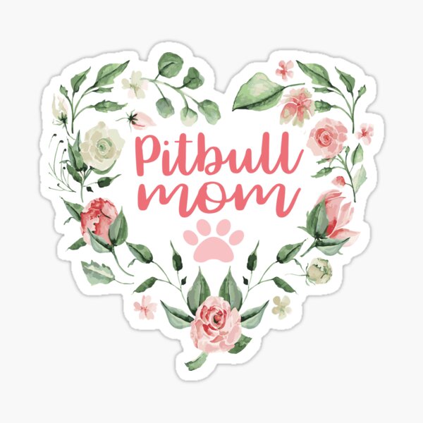 Item preview, Pitbull Mom Flower Heart designed and sold by PrettyPittie Shop.