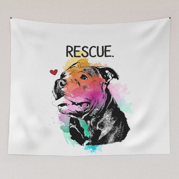 Item preview, Rescue Pitbull Dog Watercolor designed and sold by PrettyPittie Shop.