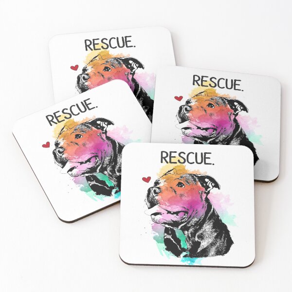 Item preview, Rescue Pitbull Dog Watercolor designed and sold by PrettyPittie Shop.