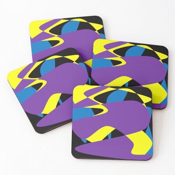 Item preview, Purple Yellow Blue and Black Design Abstract Artwork designed and sold by Tchair70.