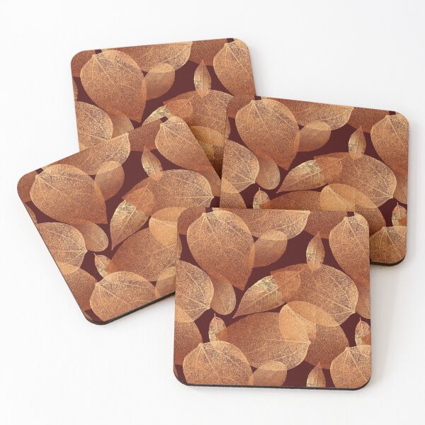 Item preview, Gold lace leaves on brown designed and sold by Carrie_Anne_Designs.