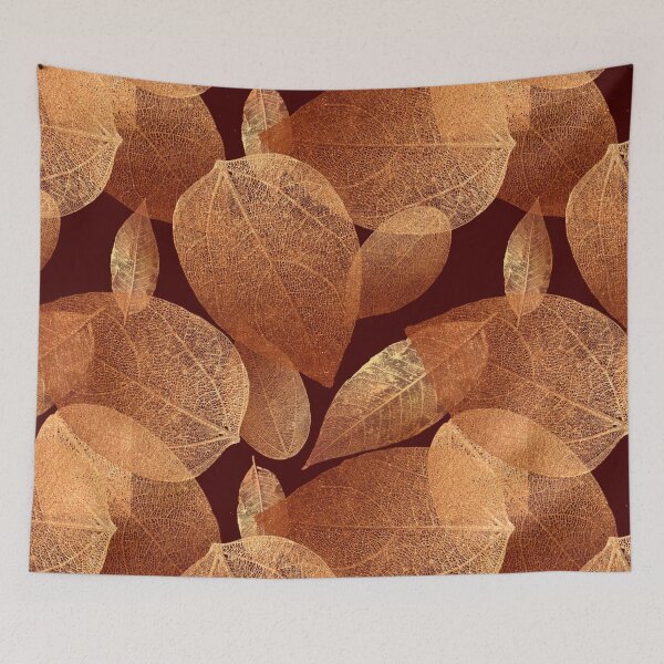 Item preview, Gold lace leaves on brown designed and sold by Carrie_Anne_Designs.