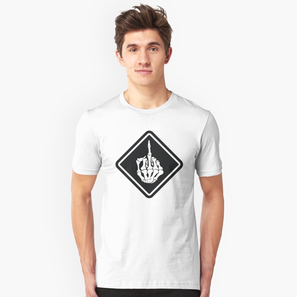 skull middle finger shirt