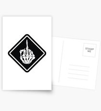 FUNNY SKULL middle finger Postcards