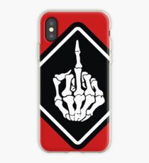 FUNNY SKULL middle finger iPhone Case