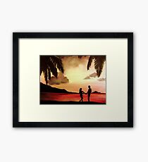 A romantic evening : Oil Painting Framed Print