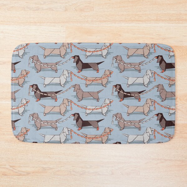 Item preview, Origami Dachshunds sausage dogs // pale blue background designed and sold by SelmaCardoso.