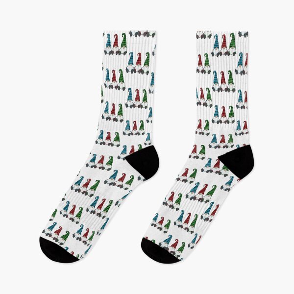 Item preview, 3 Nordic Gnomes Winter Christmas Swedish Tomte Cute Elves plaid designed and sold by funnytshirtemp.