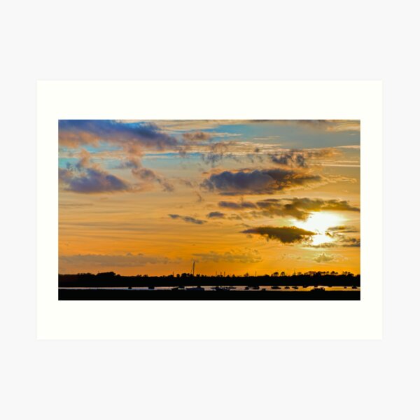 Sunset over River Alde Art Print