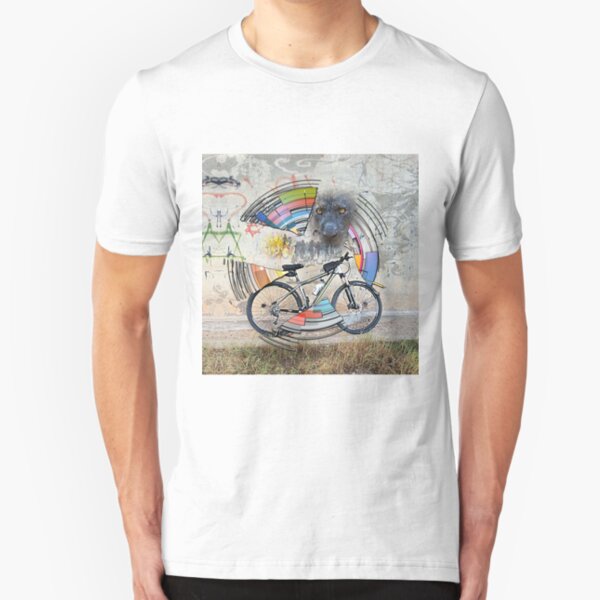 The Mountain Bike Lion look Crazy fun Gift Idea design Slim Fit T-Shirt