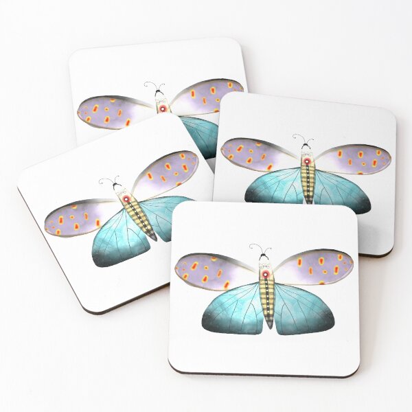 Item preview, Butterfly delicate gorgeous aqua polka dots transparency  designed and sold by rupydetequila.