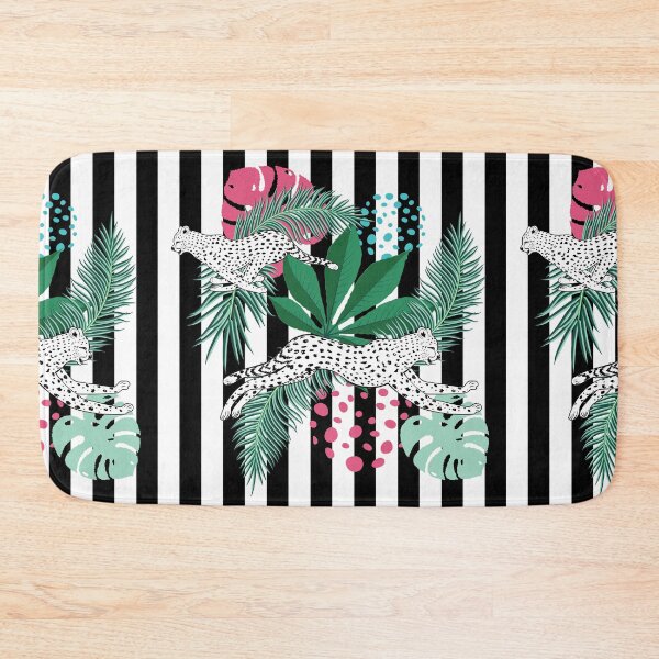 Item preview, Cheetah with tropical leaves retro inspired pattern designed and sold by AnnArtshock.