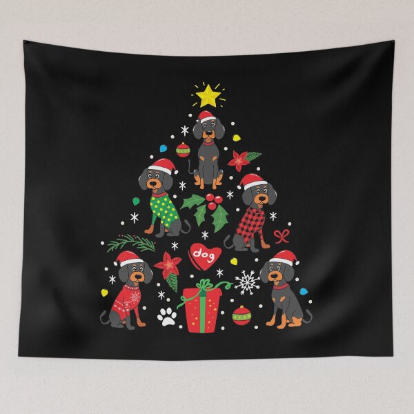 Aperçu de l'œuvre Black Tan Coonhound Christmas Ornament Tree créée et vendue par rafaeltto.