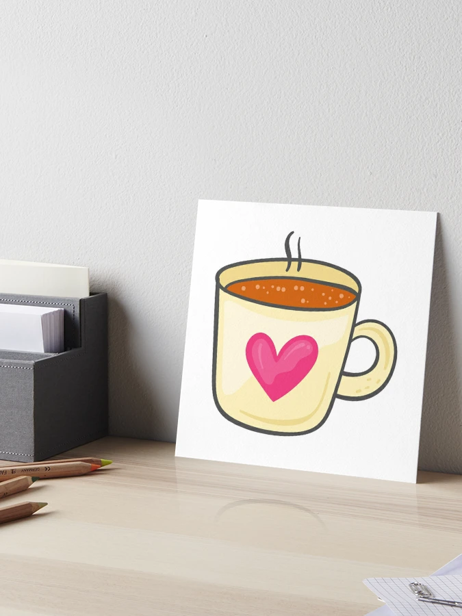 Coffee Cup Cute Illustration Tumblr Aesthetic Icon | Art Board Print