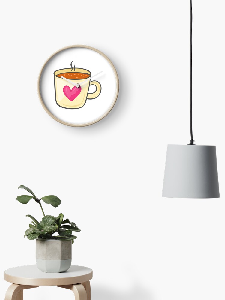 Coffee Cup Cute Illustration Tumblr Aesthetic Icon Clock By Vanessavolk Redbubble