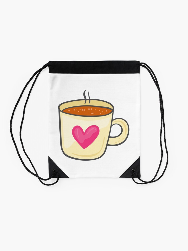 Coffee Cup Cute Illustration Tumblr Aesthetic Icon Drawstring Bag By Vanessavolk Redbubble
