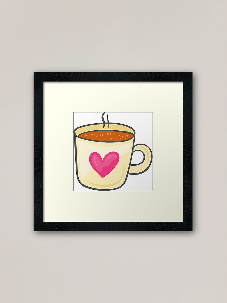 Coffee Cup Cute Illustration Tumblr Aesthetic Icon Framed Art Print By Vanessavolk Redbubble