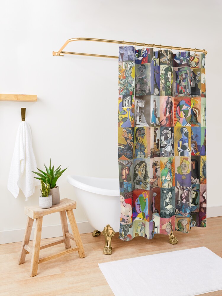 Alternate view of Picasso Faces Shower Curtain