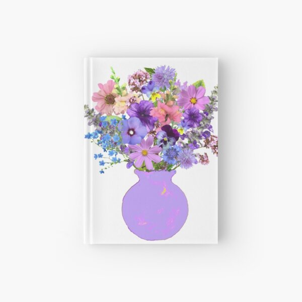 Lilac vase lavender bouquet Hardcover Journal