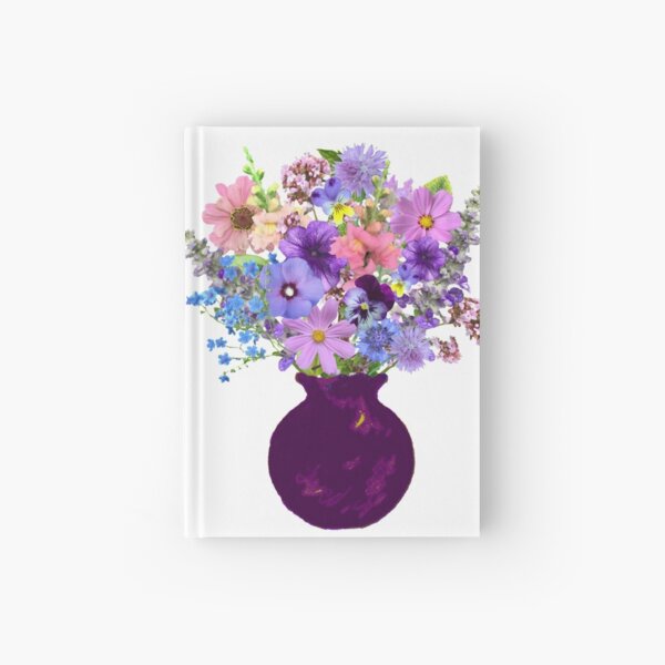 Mauve vase lavender bouquet Hardcover Journal