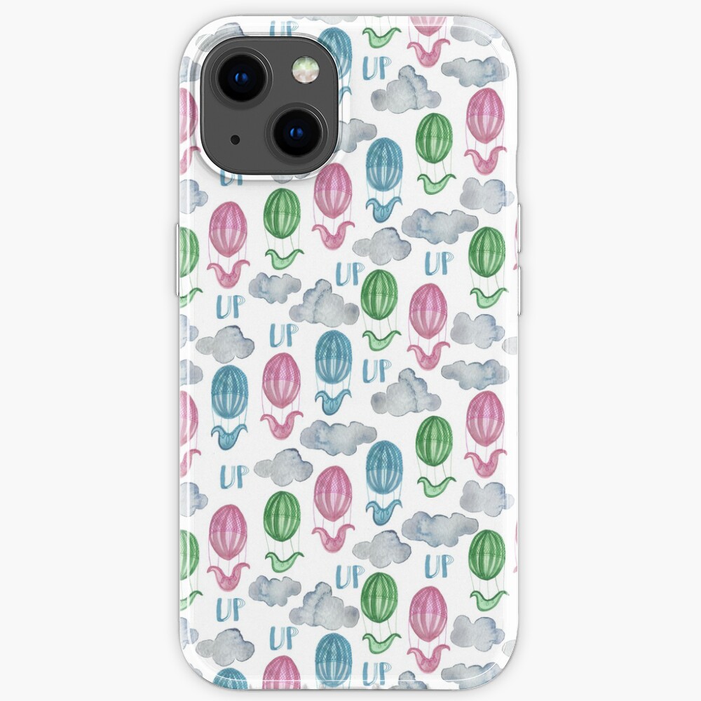 UP UP UP Hot Air Balloon Pattern iPhone Case