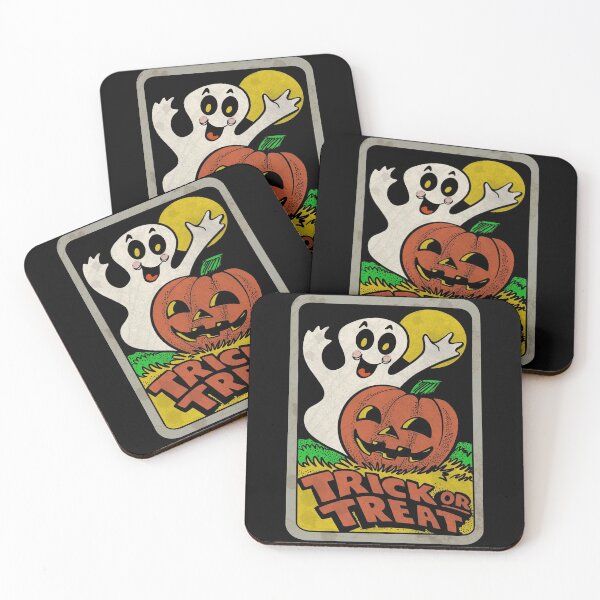 Item preview, Vintage Halloween Trick or Treat Ghost with Pumpkin designed and sold by moon brain.