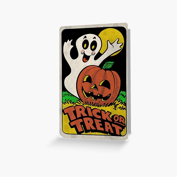 Aperçu de l'œuvre Fantôme vintage d'Halloween avec citrouille créée et vendue par moon brain.