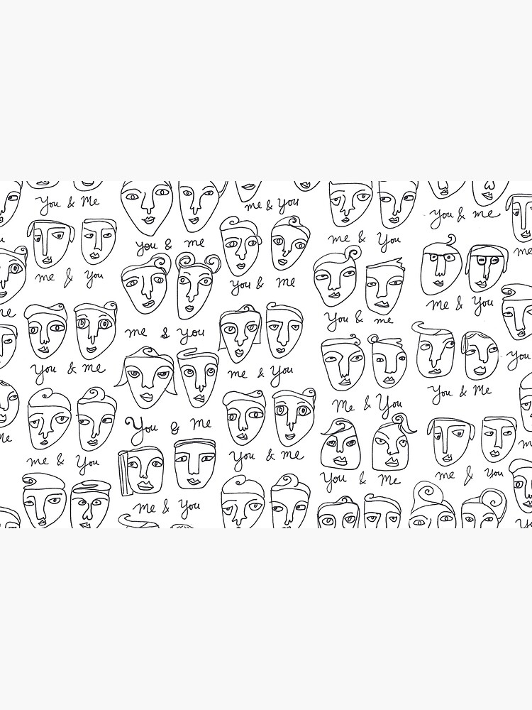Me & You Faces Line Drawing Pattern by shoshannahscrib