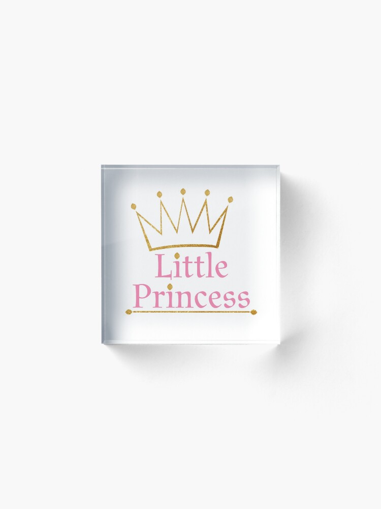 Alternate view of Little princess Gold crown Acrylic Block