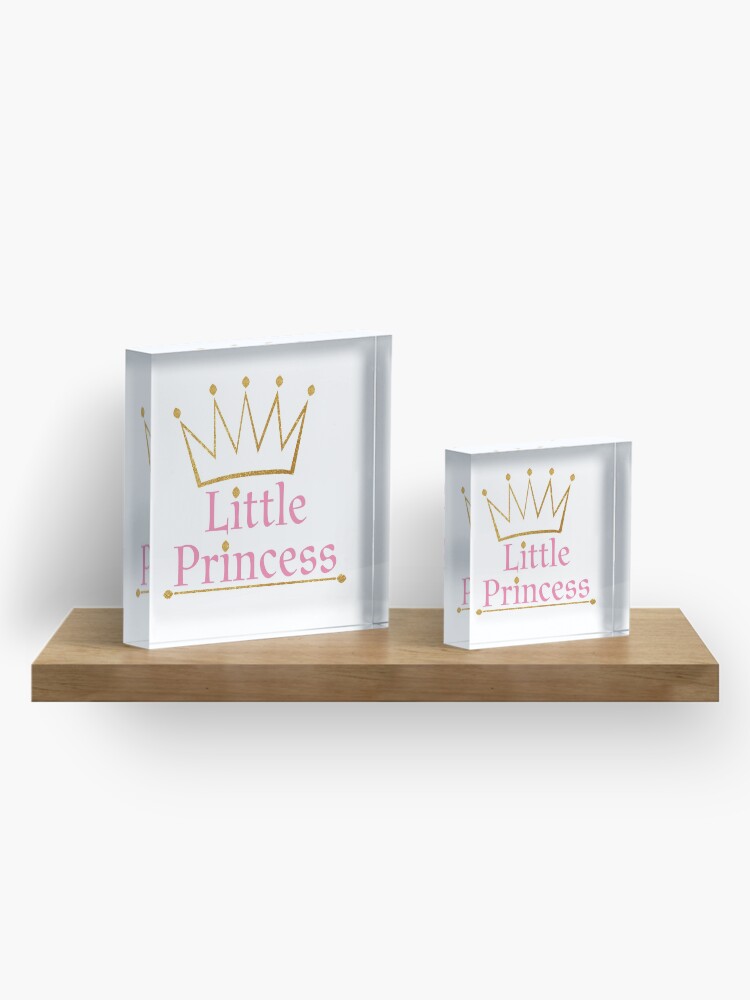 Alternate view of Little princess Gold crown Acrylic Block