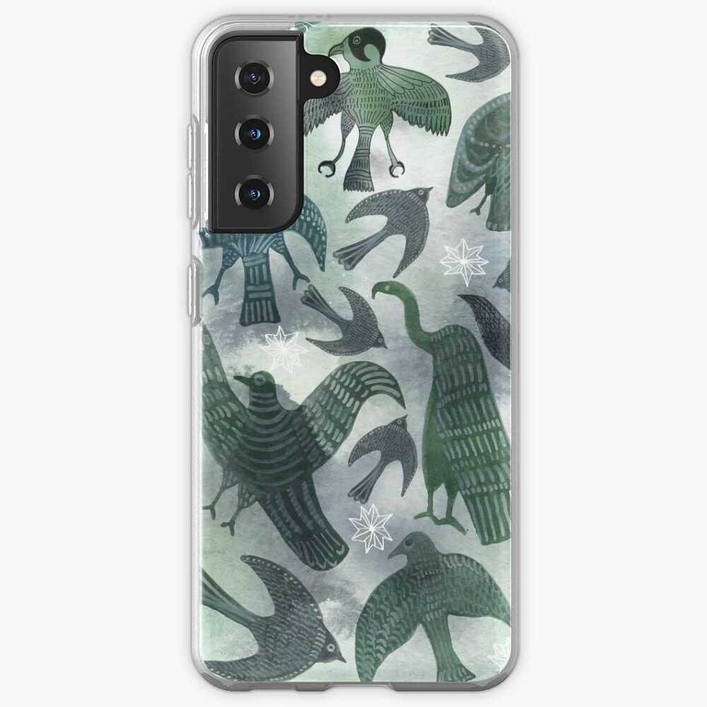 Ancient Green Birds Samsung Galaxy Phone Case