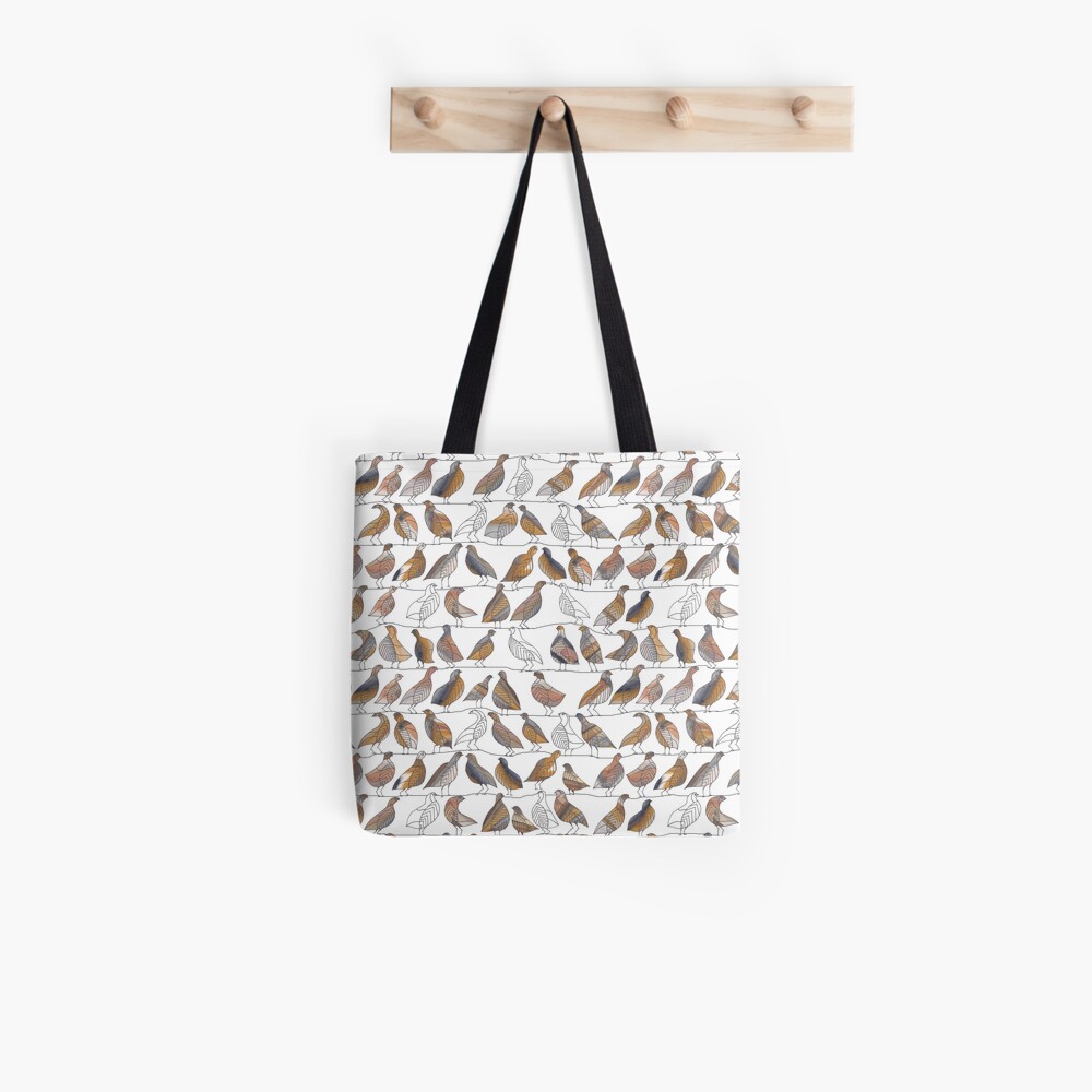 Doves on Wires Watercolor Pattern Tote Bag