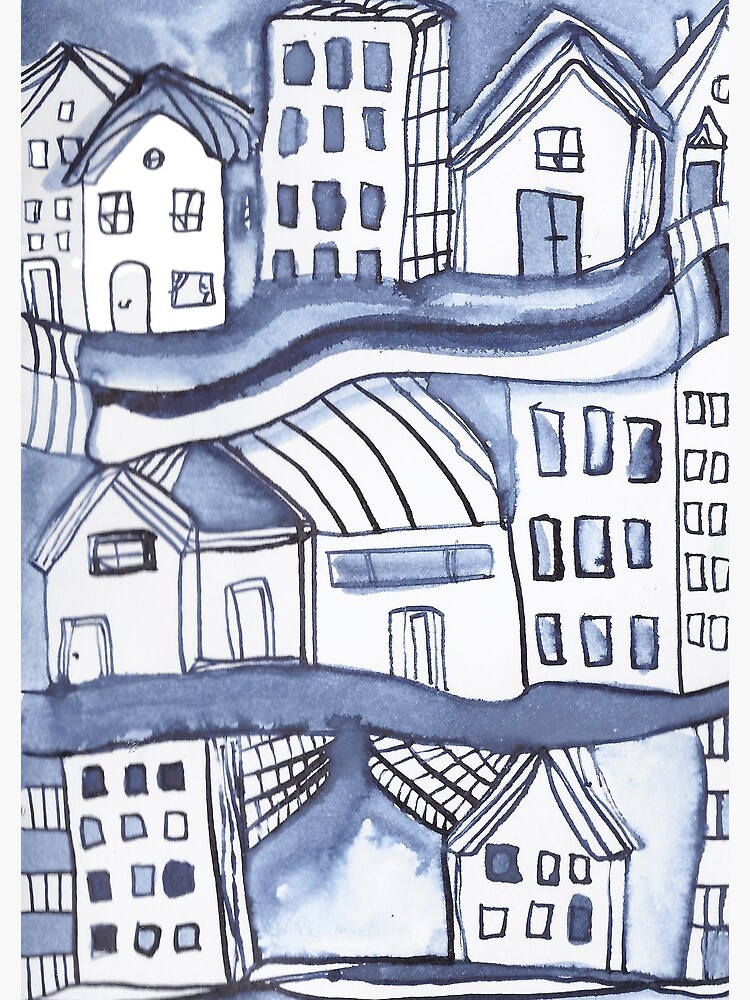Inky Village in blue by shoshannahscrib