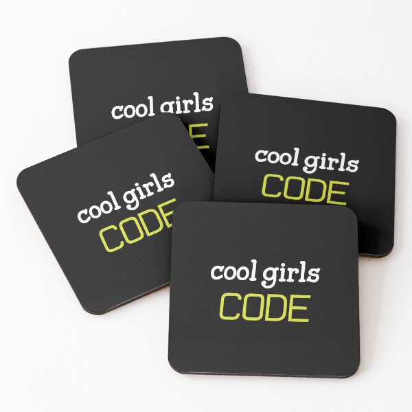 Item preview, 'Cool Girls Code' (Black) designed and sold by The Button Gal.