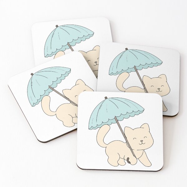Item preview, Cute cat with umbrella designed and sold by OkihanaShop.